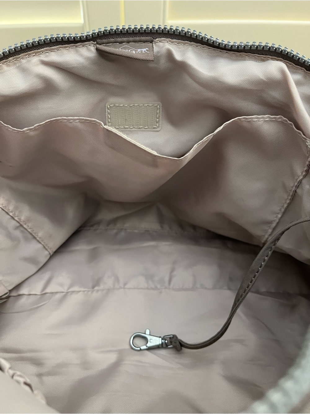 Kipling Cyrene Nylon Taupe Crossbody Satchel - Picture 8 of 12